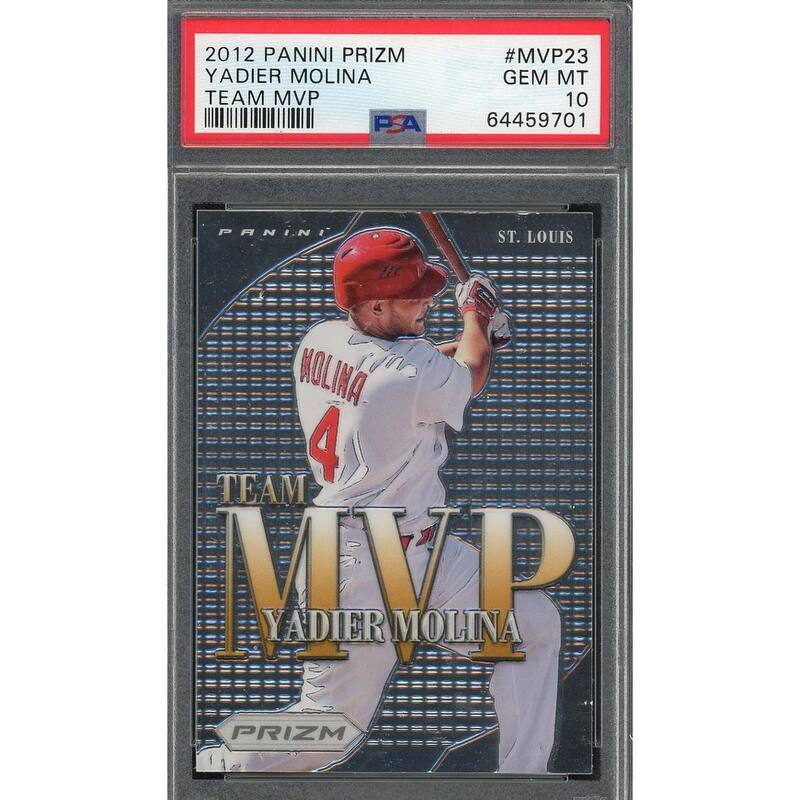 Yadier Molina 2012 Panini Prizm Team MVP Baseball Card #MVP23 Graded PSA 10 - 8'6" x 11'6"