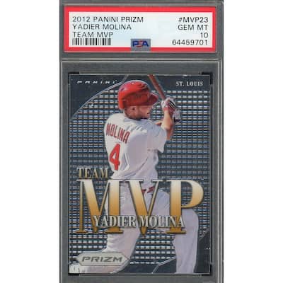 Yadier Molina 2012 Panini Prizm Team MVP Baseball Card #MVP23 Graded PSA 10 - 8'6" x 11'6"