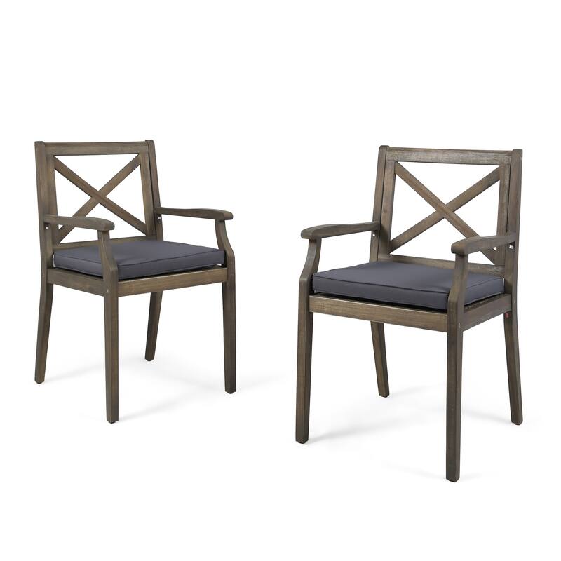 Wooden Dining Chair Set with Cushions for Patio