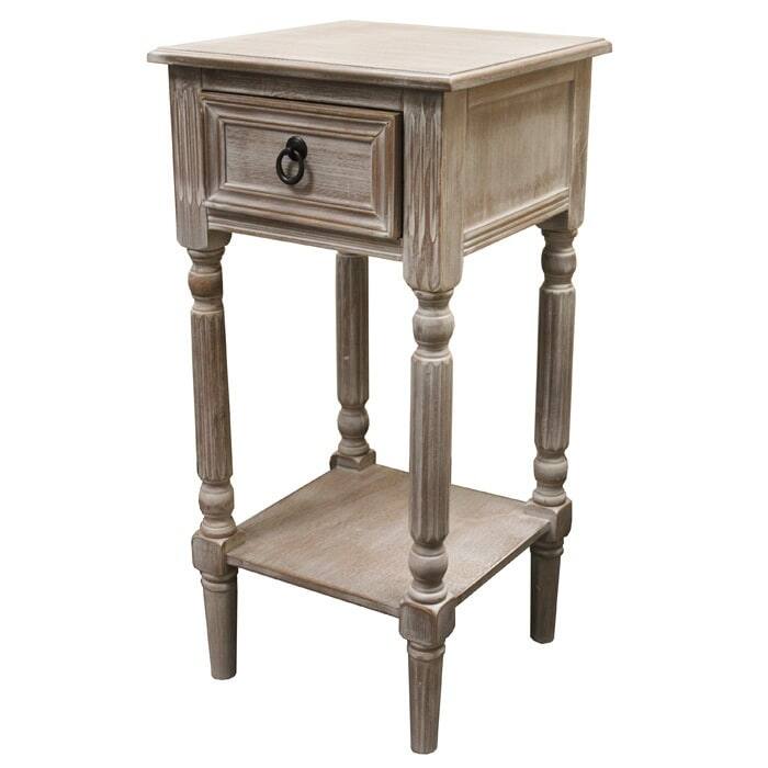 Modern Farmhouse Solid Wood Weathered Rustic Accent Table - Brown