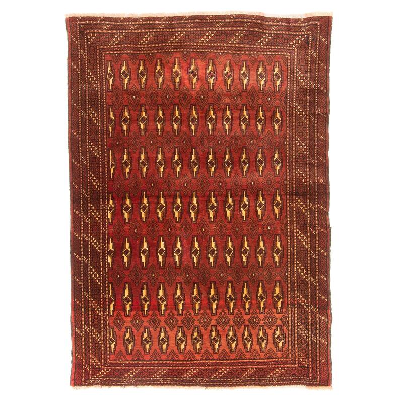 ECARPETGALLERY Hand-knotted Teimani Dark Red Wool Rug - 3'1 x 4'4