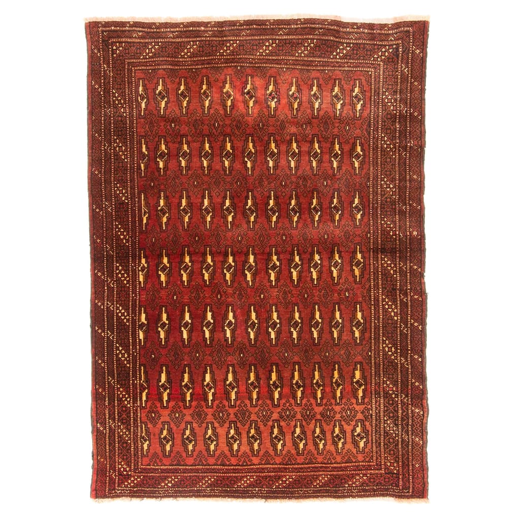 ECARPETGALLERY Hand-knotted Teimani Dark Red Wool Rug - 3'1 x 4'4