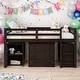 preview thumbnail 16 of 43, Modern Full Size Loft Bed With Cabinet,Shelves And Rolling Portable Desk Espresso