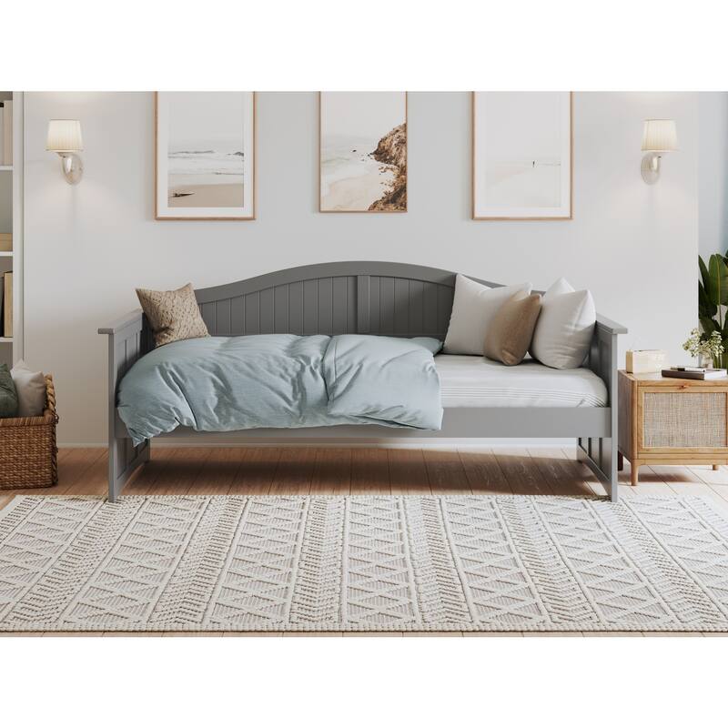 Rustic Grey Daybed - Twin Wood Frame - 78.75" Daybed with Beadboard Design - Cozy Guest Bed