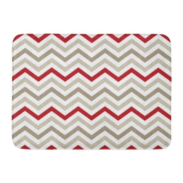 Shop Red Christmas Chevron Pattern Tan Classic Holiday Abstract Geometric Doormat Floor Rug Bath Mat 23 6x15 7 Inch Multi On Sale Overstock 31779543