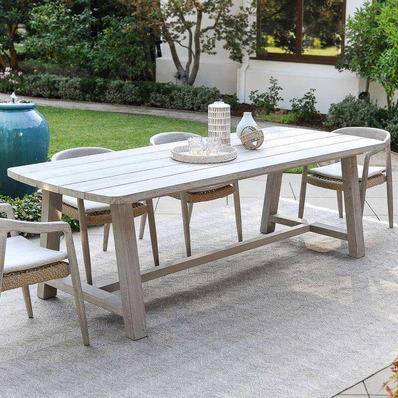 Classic Home Agnes Outdoor Teak Wood Dining Table - Grey