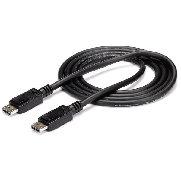 slide 2 of 5, StarTech.com DISPLPORT6L 6 ft. Black Connector A: 1 x DisplayPort (20-pin) Latch - Coral - L