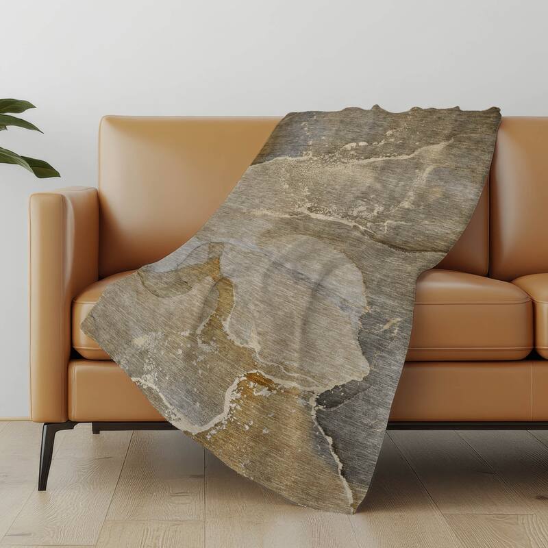 Premium Machine Washable Abstract Contemporary Sherpa Throw Blanket
