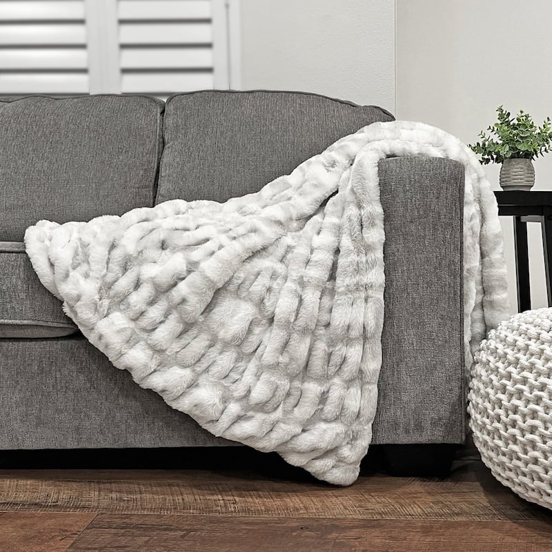 The Mood Ruched FauxFur Throw