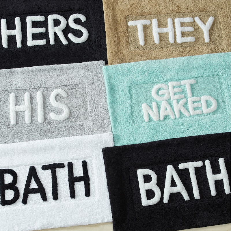 Jean Pierre Novelty "They" Cotton 21 x 34 in. Bath Rug