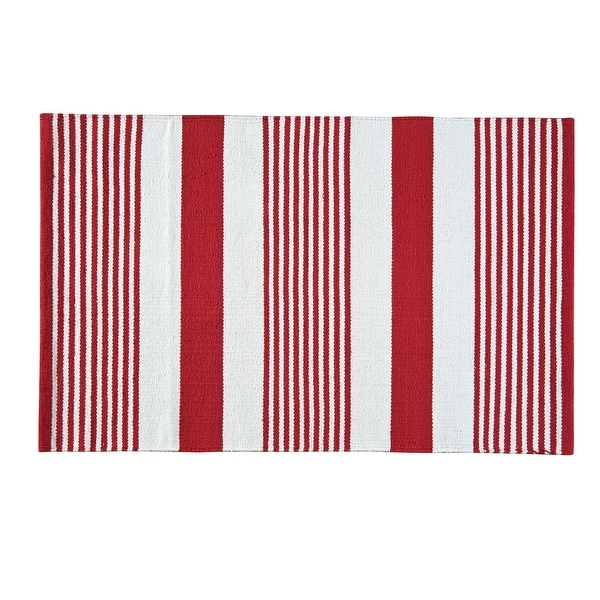 Red & White Rug - Overstock - 33565093