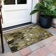 preview thumbnail 85 of 135, Machine Washable Indoor/ Outdoor Modern Floral Chantille Rug 1'8" x 2'6" - Brown