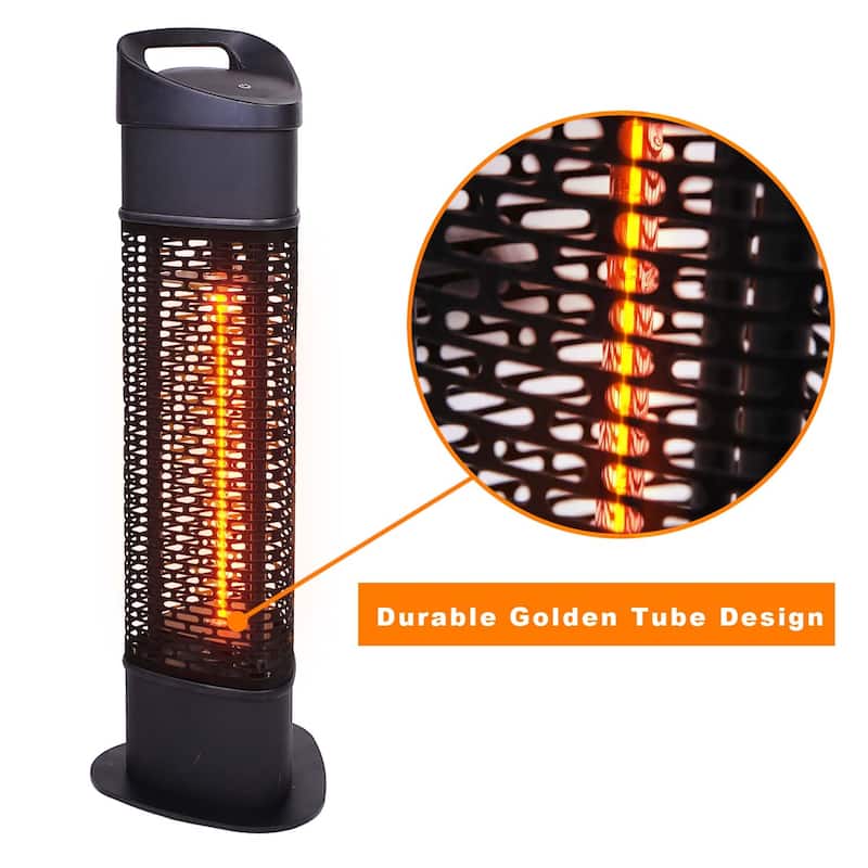 1000W Portable Halogen Indoor and Outdoor Patio Heater-Tip over protection