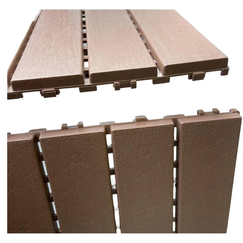 44 Pack Plastic Interlocking Square 11.8"x11.8" Patio Deck Tiles