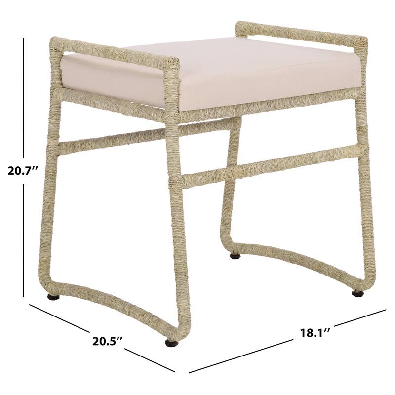 SAFAVIEH Home Iveliz Ottoman with Cushion