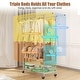 preview thumbnail 4 of 5, Innovaze Multi-Function Rolling Clothes Rack with Extendable Rods, Storage Shelf & Hooks