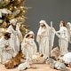 preview thumbnail 70 of 77, Glitzhome 12pcs Resin Christmas Multi/ Blue/ Ivory Nativity Figurines Set