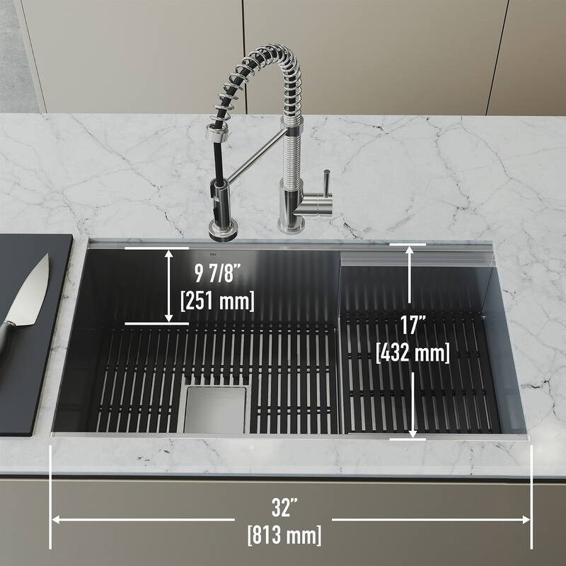 VIGO Hampton Stainless Steel Undermount Workstation Kitchen Sink