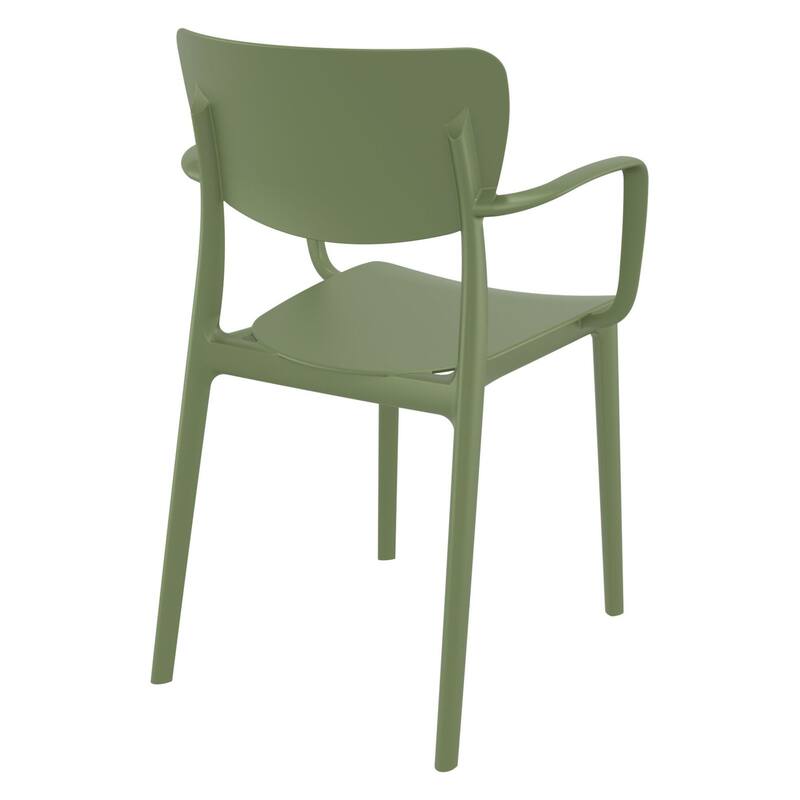 33" Olive Green Solid Stackable Patio Dining Arm Chair