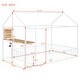 preview thumbnail 6 of 16, Full Size Metal Bed House Bed Frame with Desk, Shelves, Power Outlets and USB Ports, White