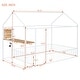 preview thumbnail 6 of 17, Full Size Metal House Bed Frame with Desk Shelves and Charging Ports, Space Saving Design