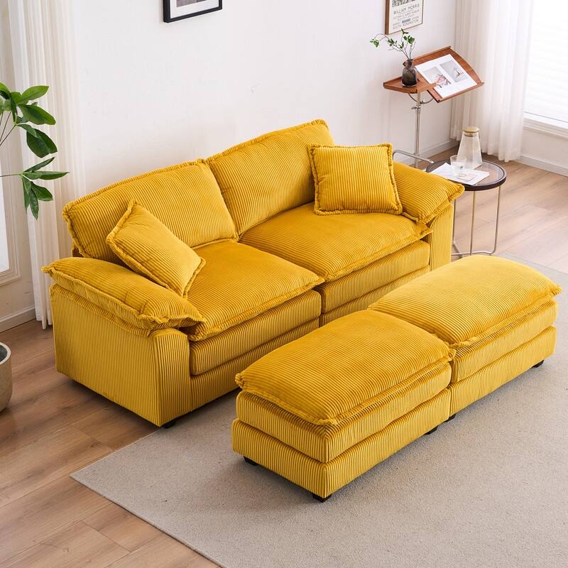 84.60" Corduroy 2 Seater Sofa