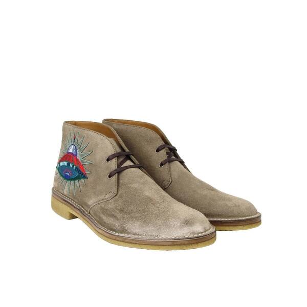 Shop Gucci Men S Beige Suede With Owl And Ufo Embroided Ankle Boots 473023 2351 Overstock 28369932