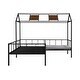 preview thumbnail 4 of 7, Twin Size Sturdy Metal Frame Playhousebed with Seating Area,Easy Sssemble,Exclusive Space for Them During the Playtime.