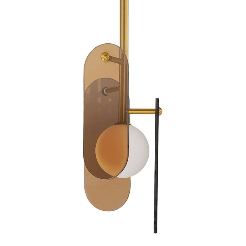 Studio M SM24811AM Megalith 7" Wide LED Abstract Mini Pendant by Nina - Natural Aged Brass