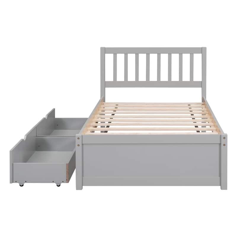 Modern Design Platform Bed with 2 Drawers