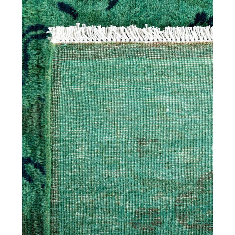 Overdyed One-of-a-Kind Hand-Knotted Area Rug - Green - 6' 2" x 8' 10"