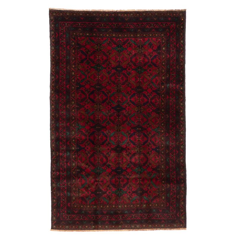 ECARPETGALLERY Hand-knotted Teimani Red Wool Rug - 3'7 x 5'9
