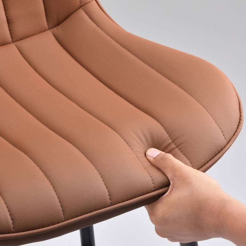 Counter Stools Set of 2, Faux Leather Kitchen & Dining Room Chairs for Dining Room