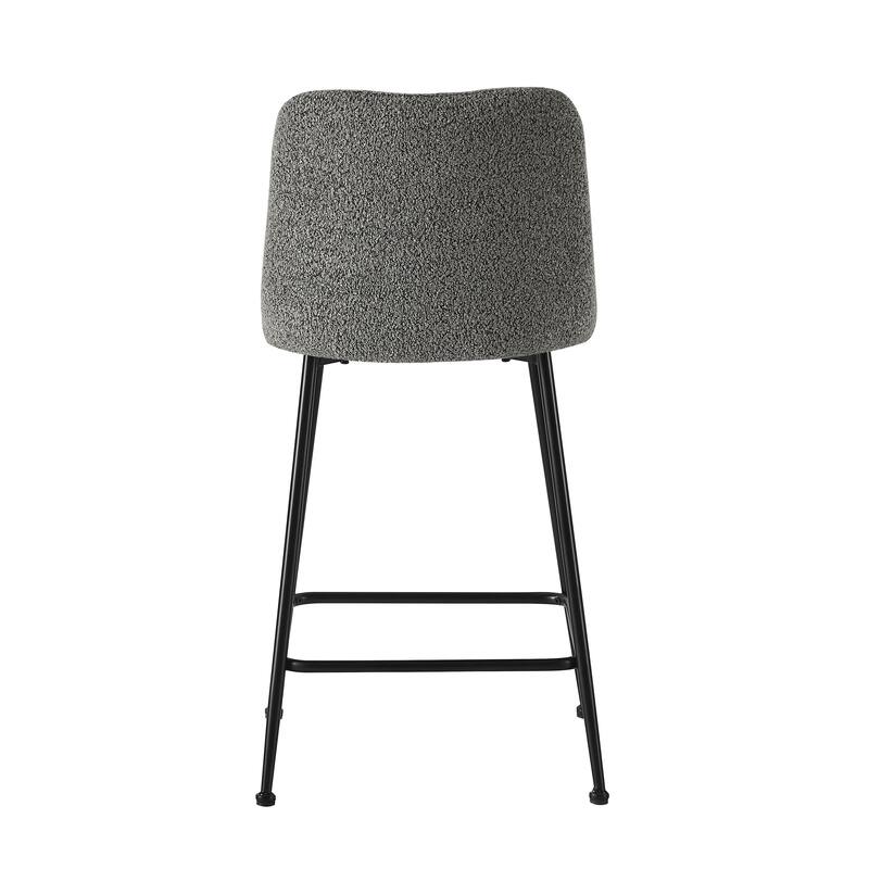 Porthos Home Teo Fabric Armless Counter Stools with Steel Legs, Set of 2