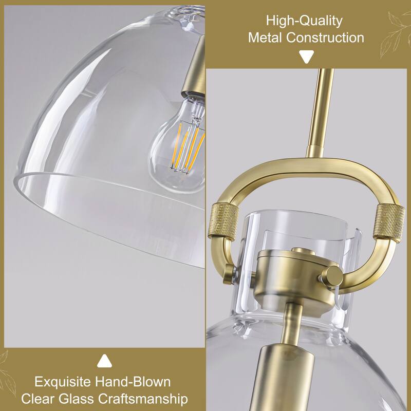 Starsky 1-Light Industrial Pendant With Glass Shade