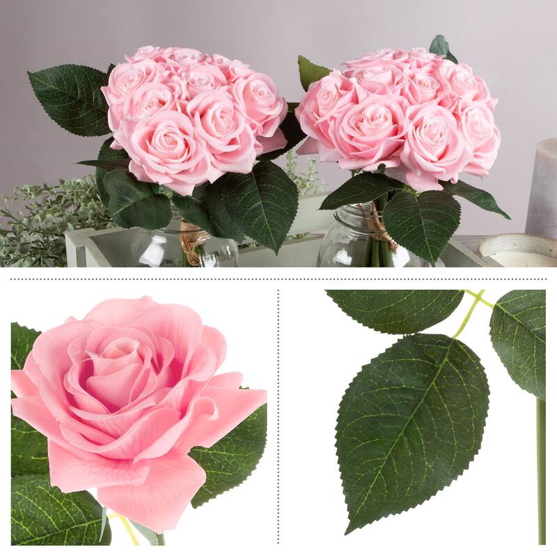 Pure Garden 36Pc Rose Artificial Flowers, Pink On Sale Bed Bath