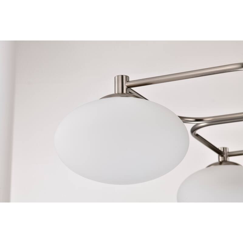Camris 5-Light Nickel Chandelier Frosted Glass Shades