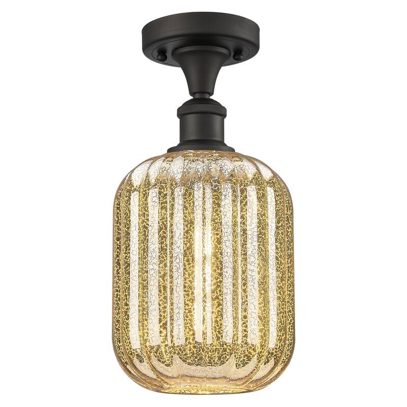 Innovations Lighting Endless Possibilities Ballston - Preston - 1 Light 7" Jar Shade Semi-Flush Mount - Mercury/Oil Rubbed Bronze