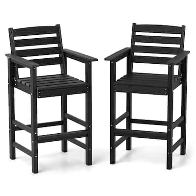 Costway Patio Adirondack Bar Chairs Set of 2 with Wide Armrests & - See Details