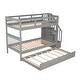 preview thumbnail 28 of 46, Twin-Over-Twin Bunk Bed with Trundle and Storage Staircase, Space-Saving Design