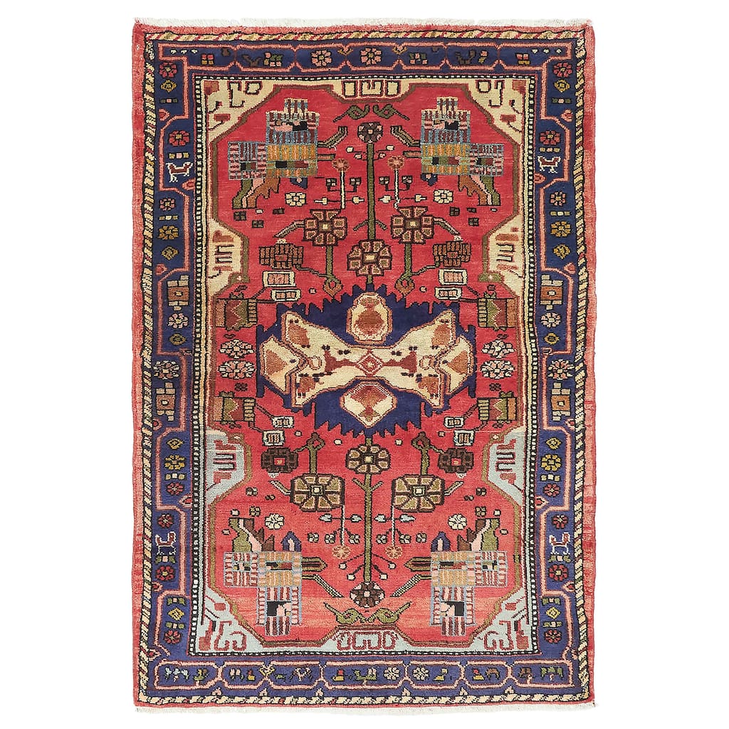 ECARPETGALLERY Hand-knotted Anadol Red Wool Rug - 3'2 x 4'9
