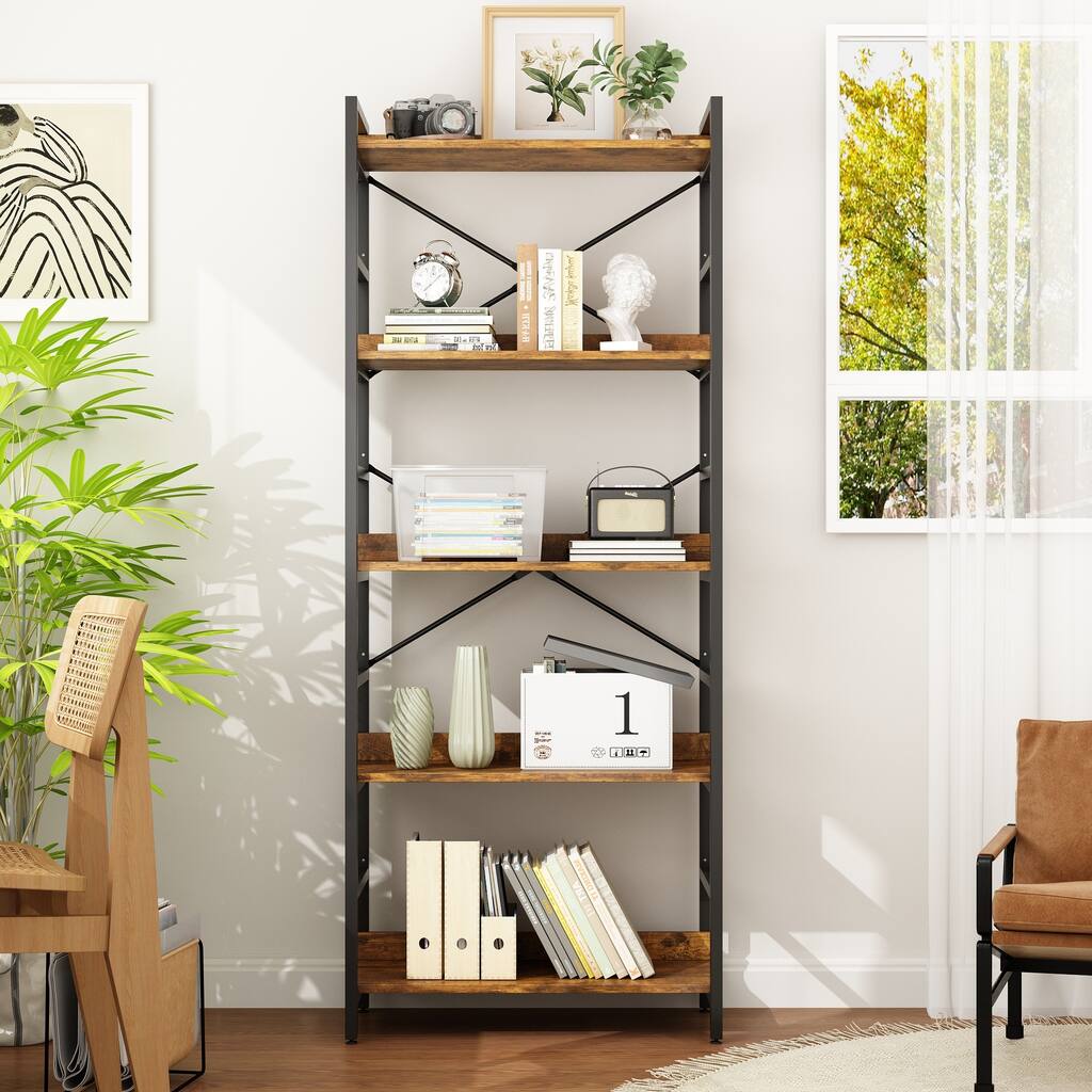 Bookcase - Versatile Industrial Style Bookshelf with Open Shelves