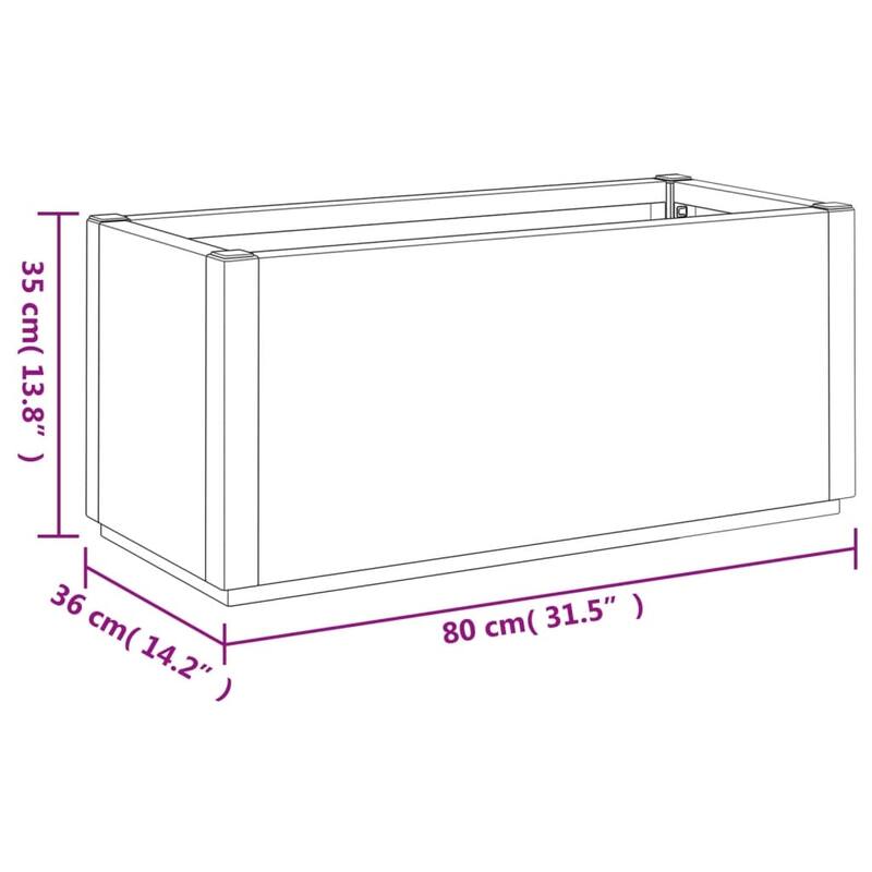 vidaXL Garden Planter White Polypropylene Medium Durable Planter - 14.2 x 31.5 x 13.8