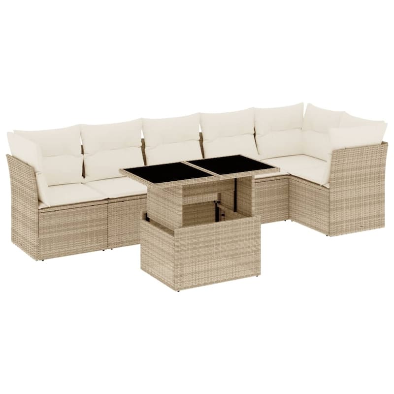 7-Piece Modular Patio Sofa Set - 21.7 x 39.4 x 28.7 in