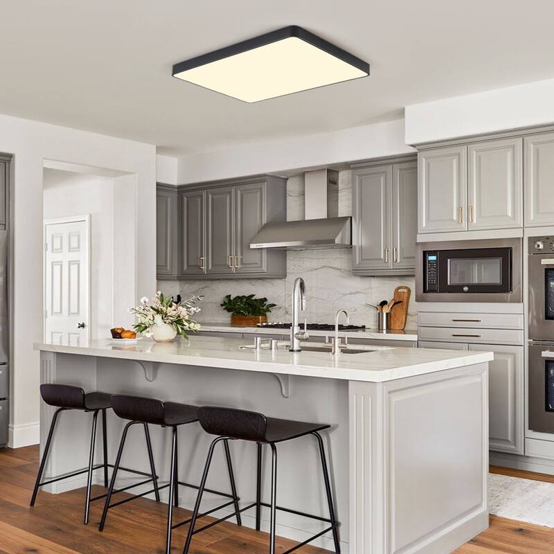 Dimmable LED Wide Rectangular Flush Mount Light 33.9 in