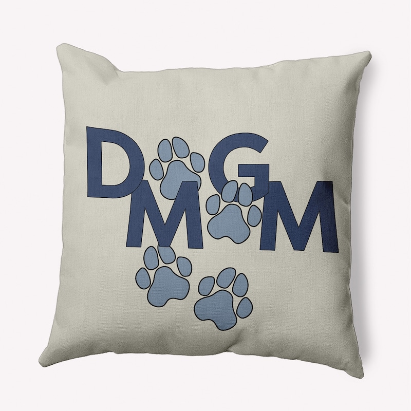 Dog Mom Mother's Day Polyester Indoor Pillow - 16" x 16" - Dusty Smoke Blue