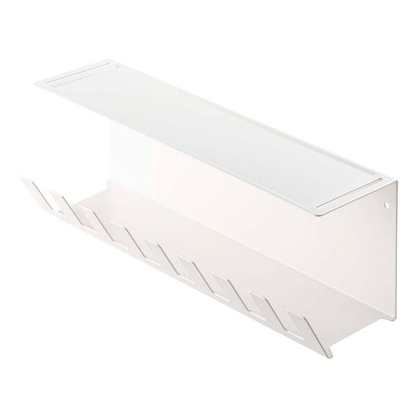 slide 2 of 8, Yamazaki Home Under-Desk Cable Organizer, Steel - L 4.1 x W 13.4 x H 4.7 inches White