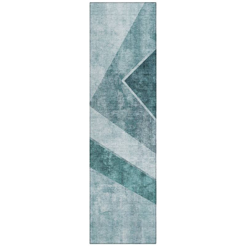 Machine Washable Indoor/ Outdoor Chantille Modern Geometric Rug