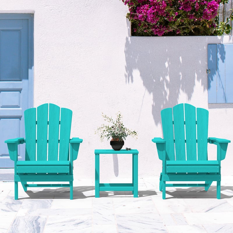 Outdoor HDPE Folding Classic Adirondack Chair All-Weather