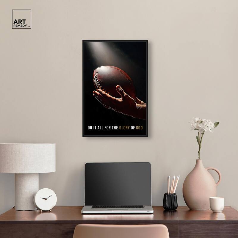 Glory of God Football Canvas by Art Remedy